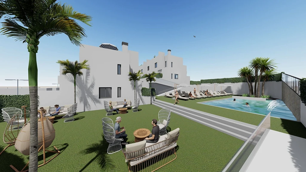 Twee-onder-een-kapwoningen in Cox met Tuin en Zwembad