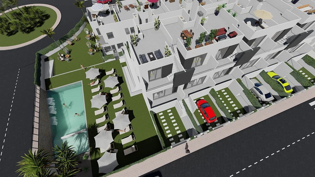 Twee-onder-een-kapwoningen in Cox met Tuin en Zwembad