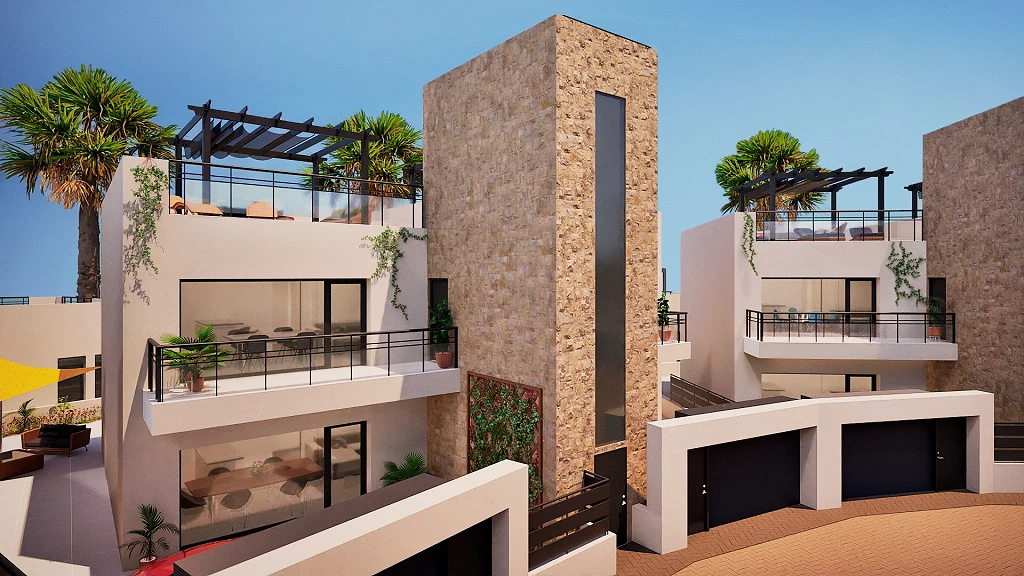 Bungalows in Fuente Álamo met Tuin en Jacuzzi