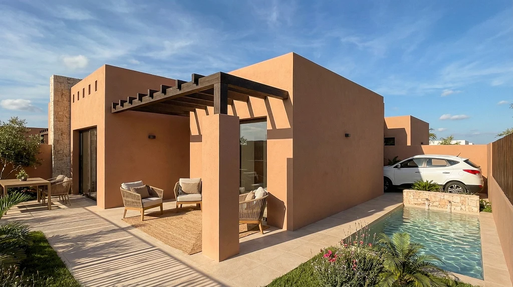Twee-onder-een-kapwoningen in Roldán met privézwembad