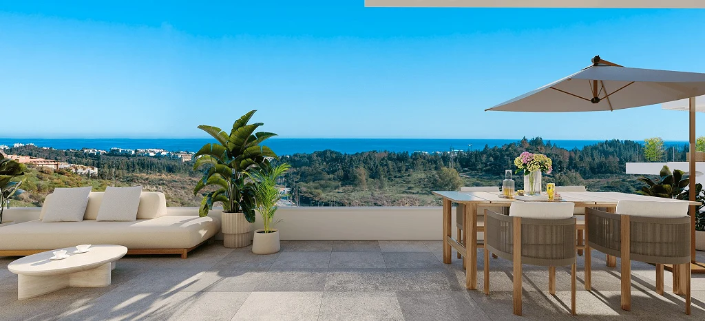Appartementen in Las Lagunas de Mijas met Uitzicht op Zee